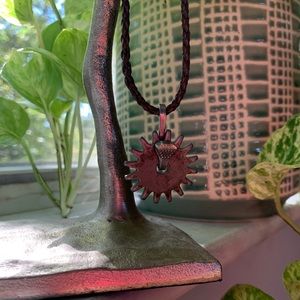 Braided Leather Spur Necklace
